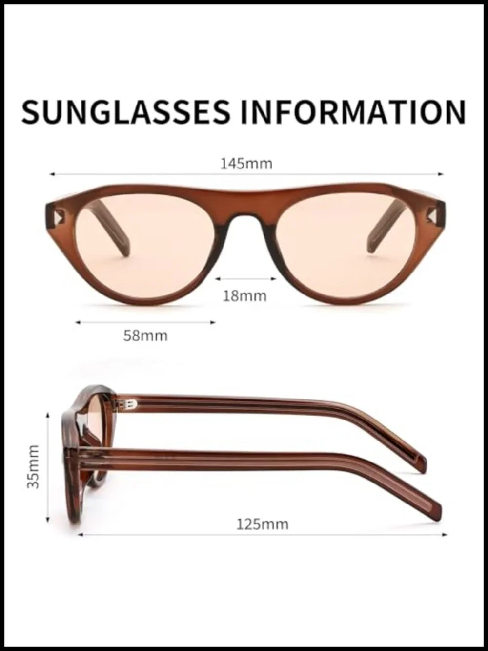 Retro Oval Cat Eye Sunglasses UV400 Protection Narrow Round